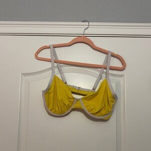 Wildflowers Yellow and Gray Bikini Top